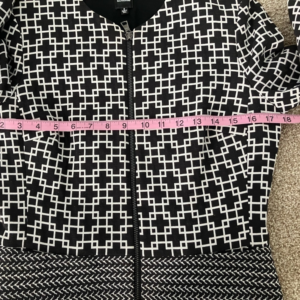 Saks Fifth Avenue Black Label Geometric Zip Up Jacket Size‎ 4 - Picture 7 of 8
